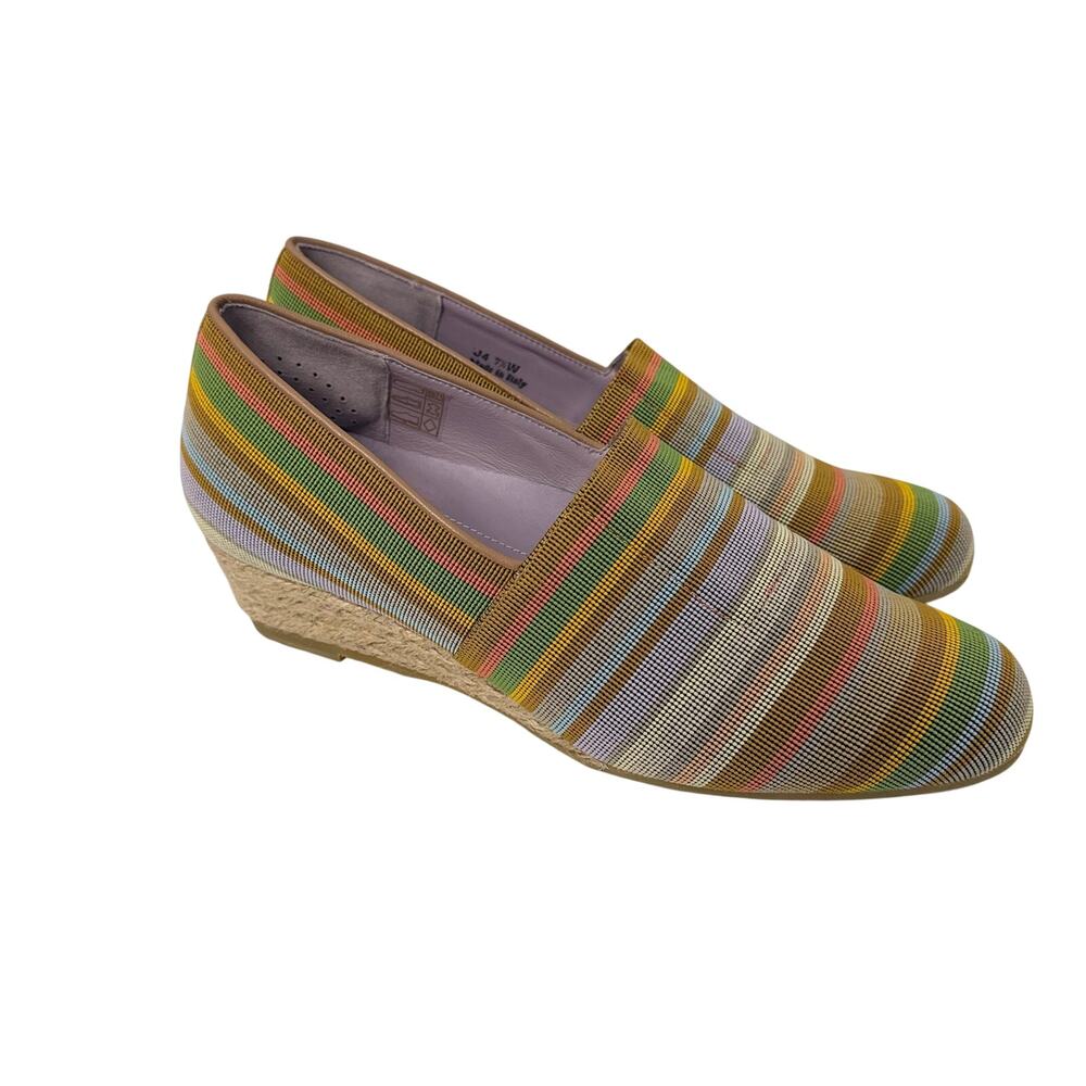SAS Becky Wedge Espadrilles Women’s 7.5 Wide Italy Multicolored Comfort Shoes